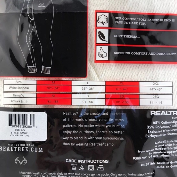 Realtree Heavyweight Thermal Underwear Lot of 2 - Picture 3 of 4